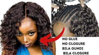 KUSHONEA WEAVING NA KUWEKA MSTARI UWE KAMA NYWELE YAKO / DIY NATURAL PARTING SEW IN WEAVE /Vivianatz