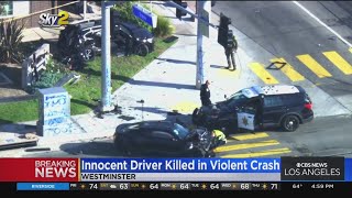 Innocent driver killed by suspect fleeing from police in Westminster