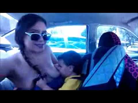 Beautiful Breastfeeding car seat position