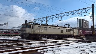 2019.01.19 貨物列車（4075列車）秋田駅発車 ※到着時カブリあり