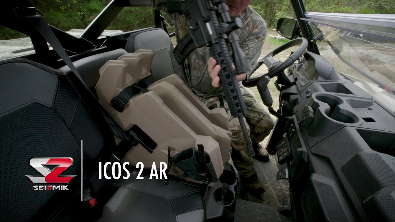 MOZETO Automotive Gun Racks - 2PC Camo Gun Holders For Truck Seats With Storage Pockets