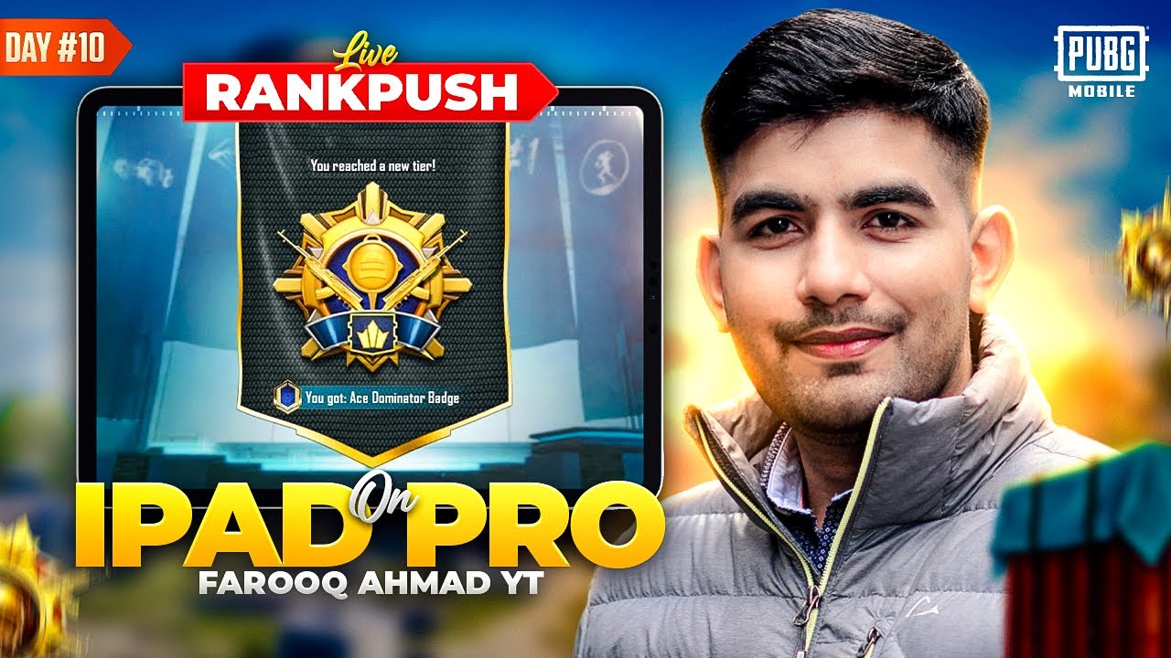 Conqueror Rank Push on iPad | Pop Giveaway |🔥 PUBG MOBILE Live 🔥 - YouTube