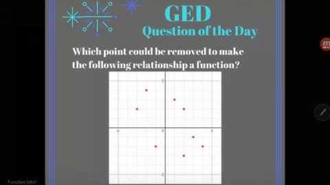 GED Math: Remove a point to make a function: Example Problem