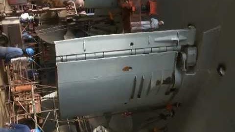 Cruise ship rudder moving