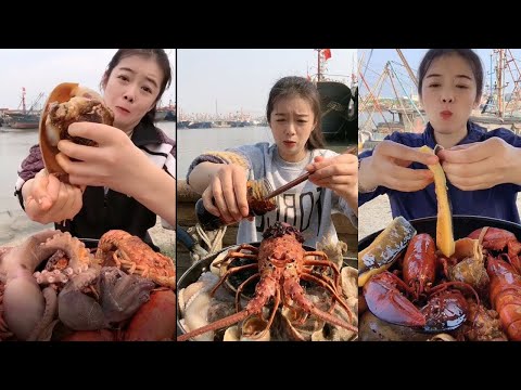 【FOOD CHINESE 】Fishermen Eat Seafood - Super Delicious Fresh Crab Dish of Chinese Girl #40