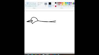 Simple bird drawing with ms paint#shorts #drawing #easydrawing screenshot 1