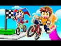 Going 7,251,623 MPH in Roblox Bike Obby with Pomni! (The Amazing Digital Circus)