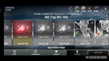 Dawn of titans - projenitor event leaderboards top50