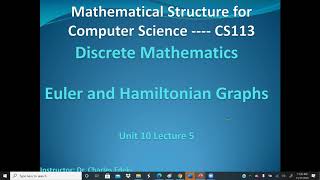 Euler and Hamilton Paths and Circuits: Discrete Mathematics
