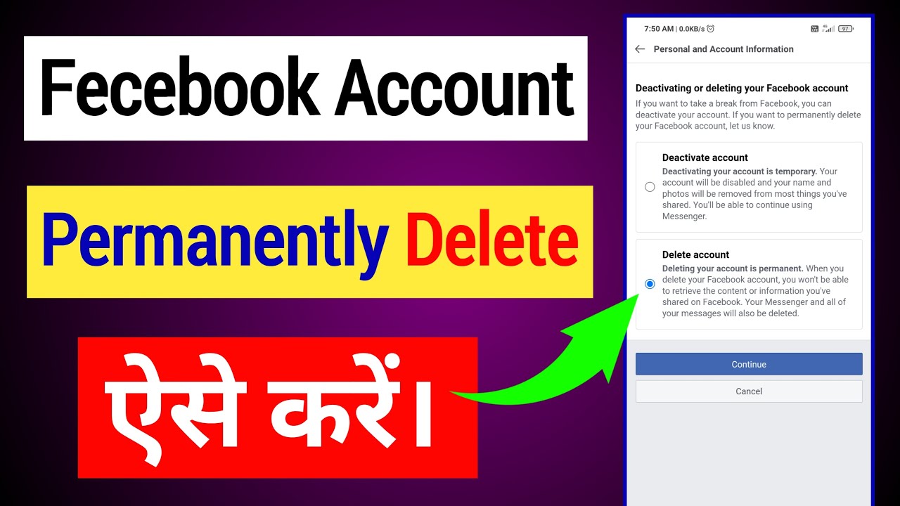 facebook account delete kaise kare hamesha ke liye how to delete