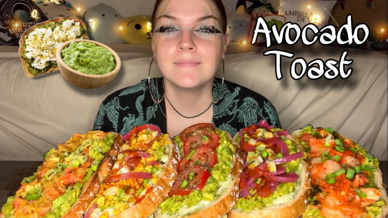 LOADED AVOCADO TOAST MUKBANG! (Vegan) (No Talking)