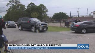 Body of HPD Sgt. Harold Preston escorted to funeral home
