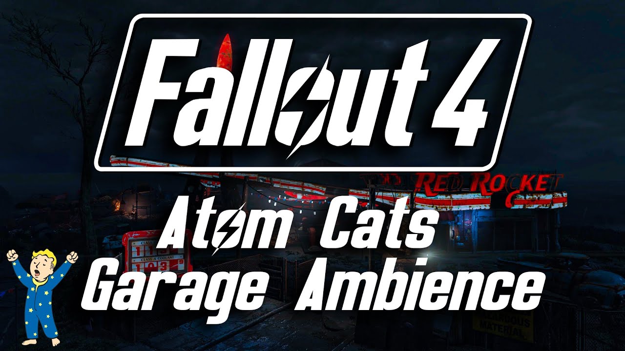 Fallout 4 - Atom Cats Garage Ambience 1 Hour (Rain, Thunder, Wind, Sea)