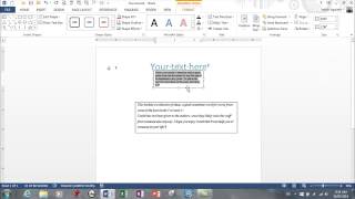 MS Word 2013-Building Blocks and Textboxes