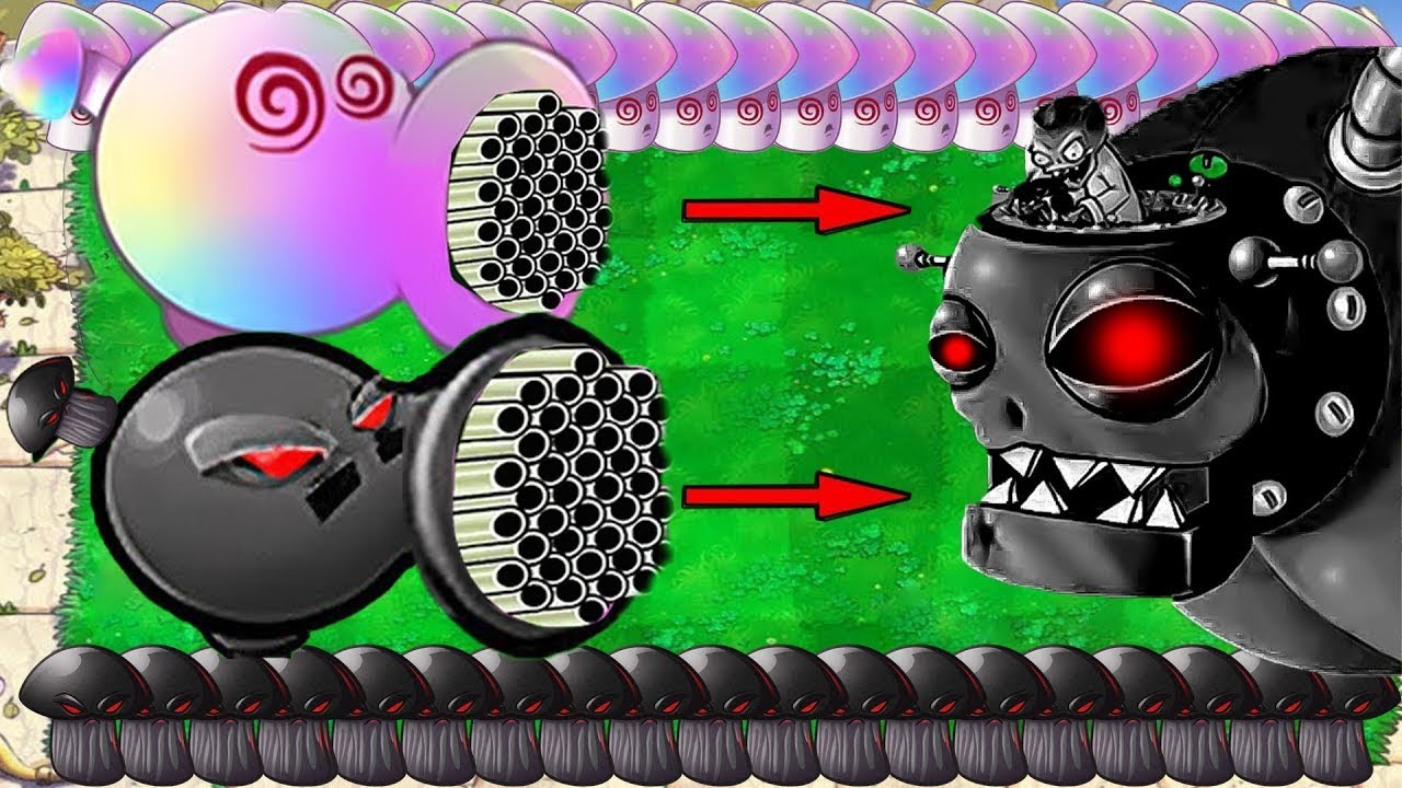 Doom Gatling Pea X Doom Shroom X Hypno Shroom vs Doom Dr.Zomboss ...