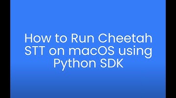 How to: Running Cheetah Real-time Speech-to-Text on macOS Using Python