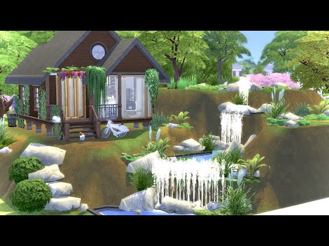Water Fall Vacation House | บ้านพักริมน้ำตก | Speed Build | No CC | Sim 4