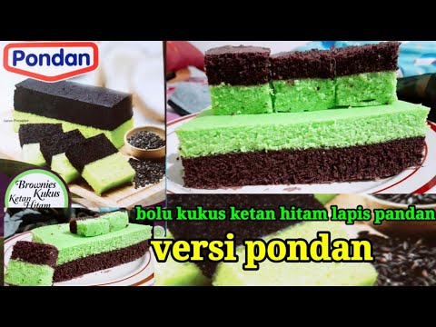 Cara Membuat Pondan Brownies Kukus Ketan Hitam Lapis Pandan
