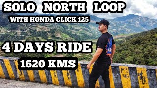 Solo North Loop Ride-FULL VIDEO| 1620 Kms TOUGHEST RIDE | CLICK 125 |