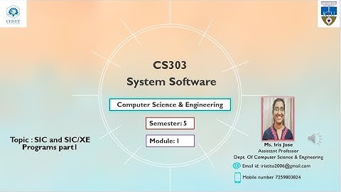 CS 303 SS Module 1  SIC and SICXE programs  part1