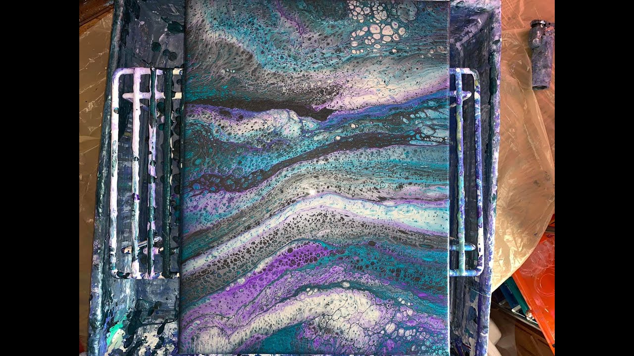 Gorgeous all metallic 3 cup flip cup fluid acrylic pour painting - YouTube