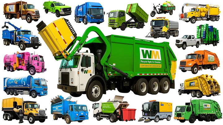 Garbage Trucks for Kids 🚛 | Learn Vehicle Names and Sounds | Trash, Recycling & Cleaning Trucks