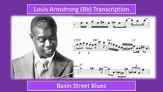 Louis Armstrong – Basin Street Blues (Bb) Transcription