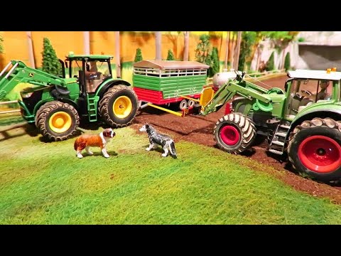 toy tractor videos working on the farm