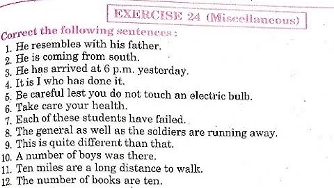 Syntax Exercise 24 from Excellent Book class 12 solved by Ramesh Sir