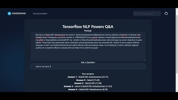 NLP Powers Q&A using Tensorflow JS and React JS
