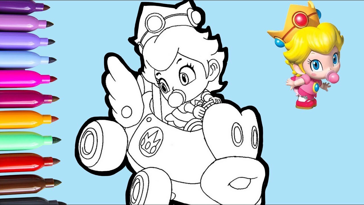 Coloreando Baby Princess Peach Mario Kart Dibujos para Colorear Videos para  Niños - thptnganamst.edu.vn