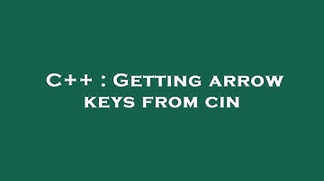 C++ : Getting arrow keys from cin