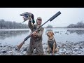 Silenced 12 Gauge Icy Mallard Hole Duck Hunt! 7 Man Limit