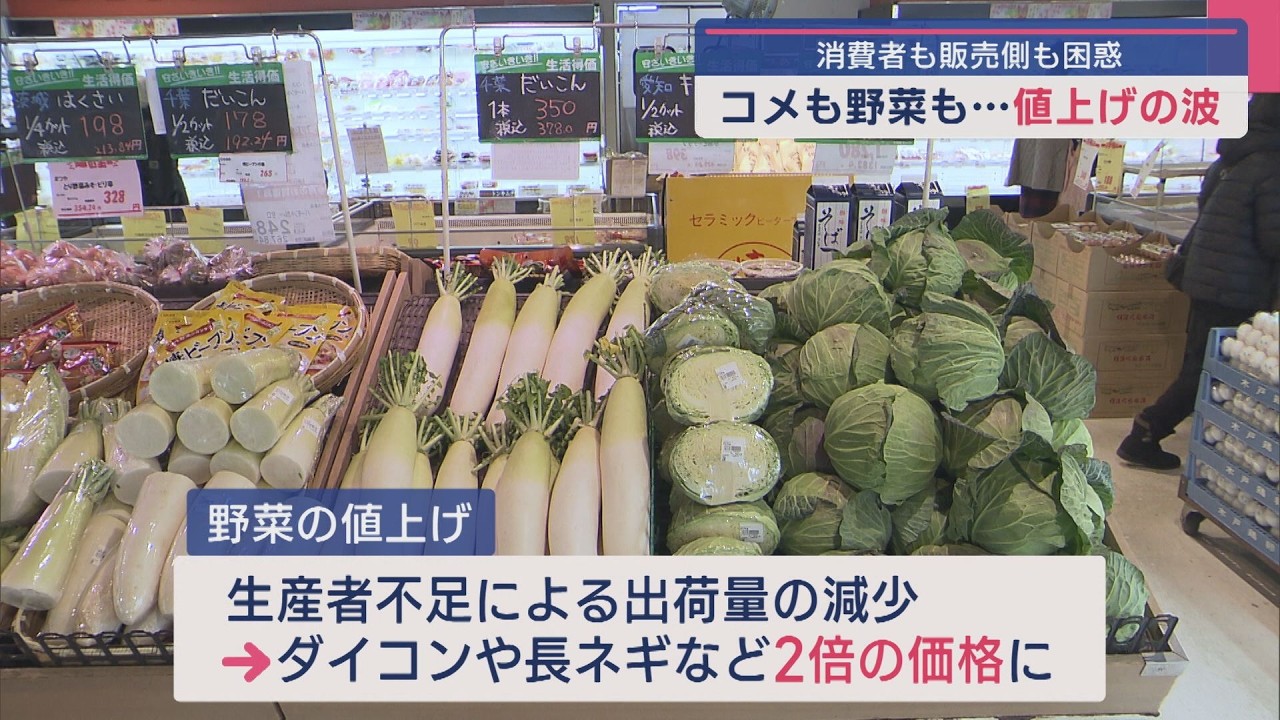 “コメ”も“野菜”も値上げの波･･･6000円超えの可能性も？物価高騰いつまで【新潟】スーパーJにいがた3月7日OA