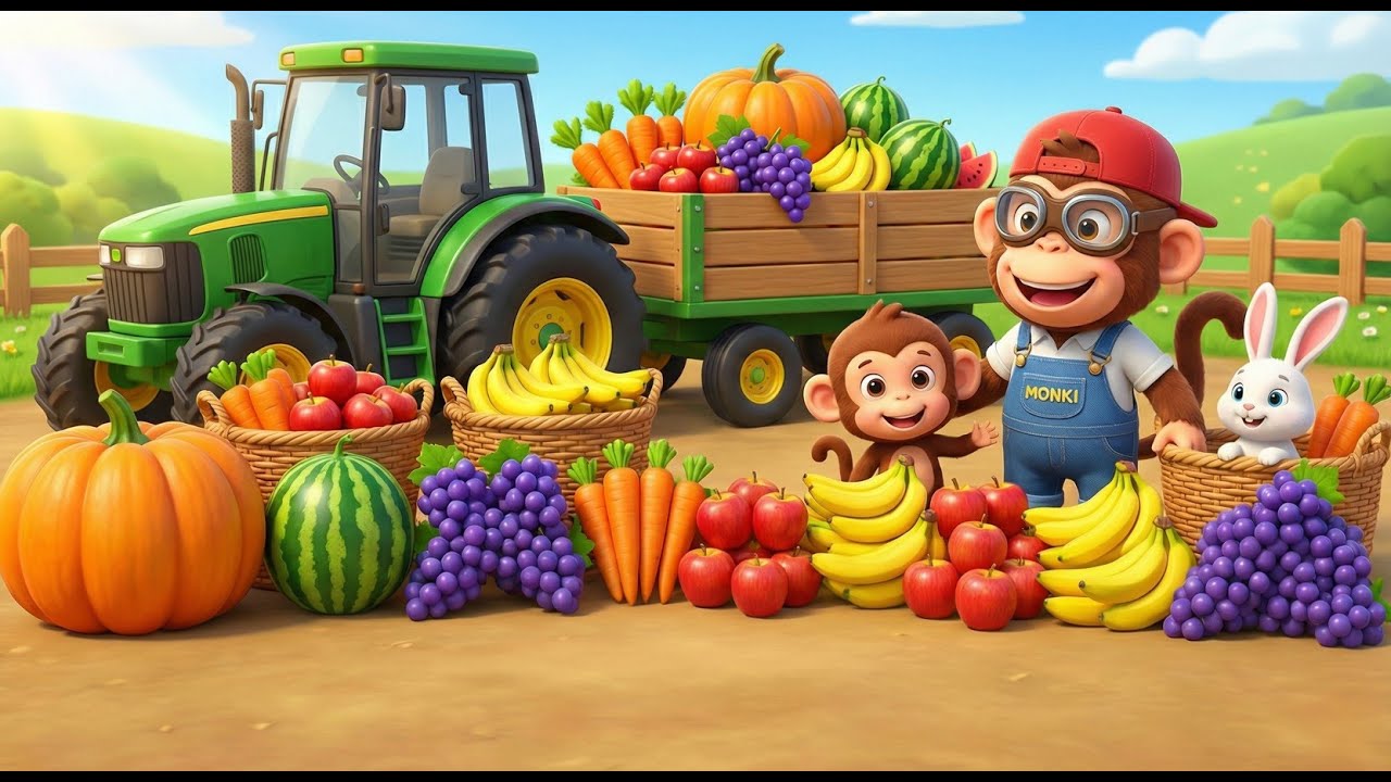 Farm Harvest! Learn Fruit Names & Numbers 1-10 | Educational Video for Preschoolers
