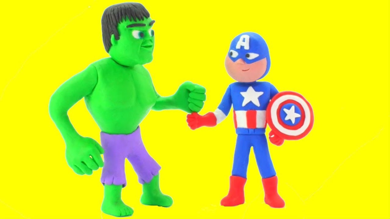 Hulk Captain America Superhero Babies Play Doh Cartoons Stop ...