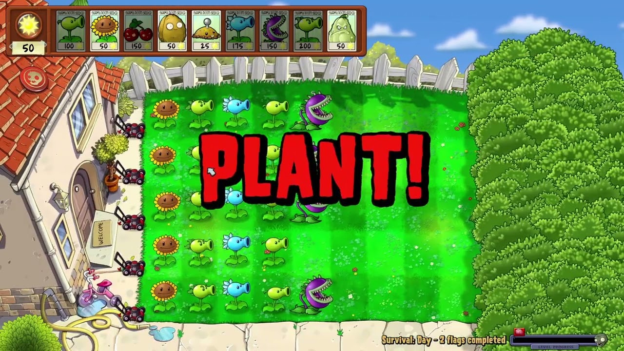 Plants VS. Zombies: Replanted Survival! (Part 1)