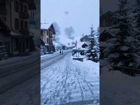 أجواء الشتاء في قرى سويسرا ثلوج سويسرا الشتاء الثلوج