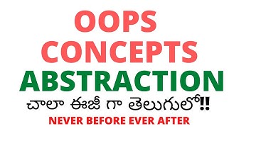 Abstraction in OOPS Telugu| Abstraction in Telugu | OOPS Concepts Abstraction in Telugu |