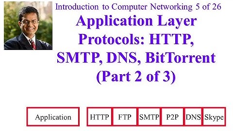 CSE473S-19-2B: Application Layer Protocols: HTTP, SMTP, DNS, BitTorrent (Part 2 of 3)
