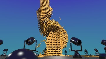 how to twist a keva planks tower - blender game and bullet physics engine
