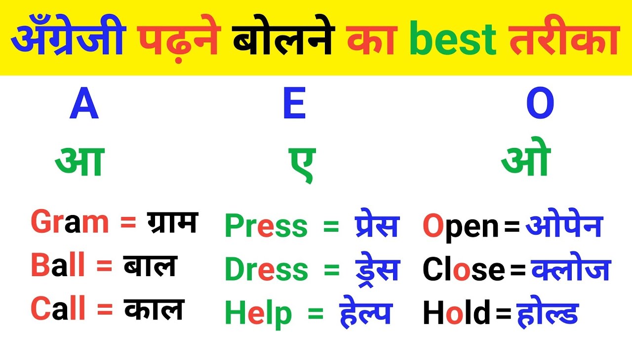 A, E, O का उच्चारण सीखे | How to speak english | Daily use english words