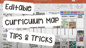 Editable Curriculum Map Tips and Tricks