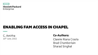 CHIUW 2022: Extending Chapel to Support Fabric Attached Memory