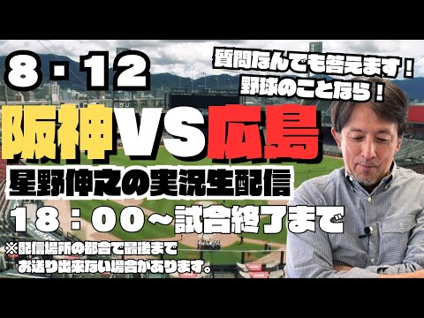 【8月12日 阪神vs広島】勝負の夏！プロ野球ファンと一緒に叫ぶ実況生配信?【プロ野球ライブ】