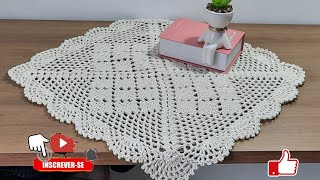 TOALHA DE MESA DOÇURA COM MOTIVO DE LOSANGO | TOALHINHA DE CROCHÊ PASSO A PASSO TOALHA DE MESA DOÇURA COM MOTIVO DE LOSANGO | TOALHINHA DE CROCHÊ PASSO A PASSO