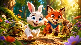 🐰🦊🐢 The Great Forest Race! | Funny Animal Cartoon Adventure | Kids 3D Animation