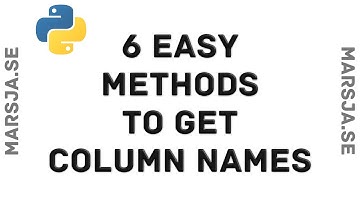 6 Ways to Get Pandas Column Names  - Python Tutorial