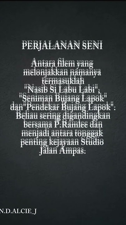 'Pelawak Terulung Zaman P. Ramlee  Kenali Ahmad Nisfu'