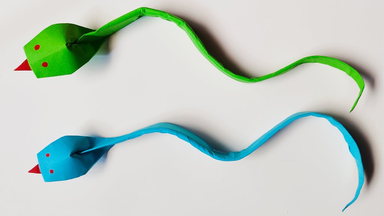 Cara Membuat Ular Dari Kertas Origami - How To Make An Origami Snake - Origami Snake - Youtube